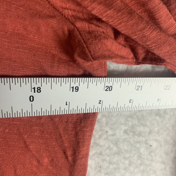 Dolan Blouse Womens M Coral Stretch Split Neck Pleated Roll Tab Long Sleeve 7646 - Picture 6 of 8